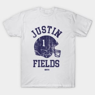 Justin Fields Chicago Helmet Font T-Shirt